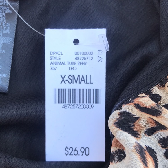 Summer dress half leo print half black stretch - Picture 6 of 6